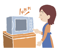 容器ごと電子レンジで調理(PE、PET)図