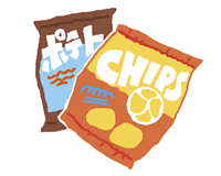 スナック菓子のおいしさを保つ(複合材)図